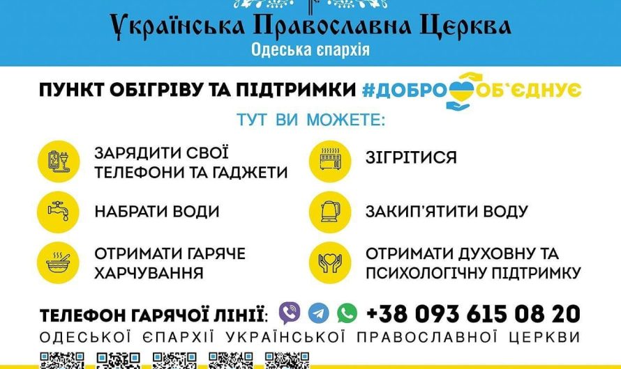 9 пунктов обогрева обустроила в своих храмах Одесская епархия