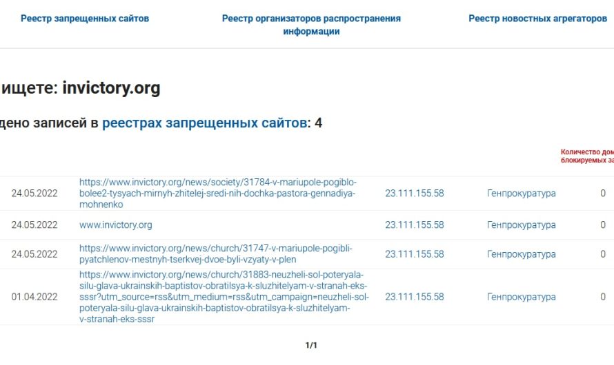 В России блокируют христианские сайты, освещающие тему войны в Украине