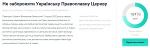 3/4 от необходимого количества голосов собрала петиция с просьбой не запрещать УПЦ