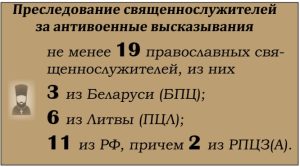 Инфографика преследований православных священнослужителей за антивоенные высказывания