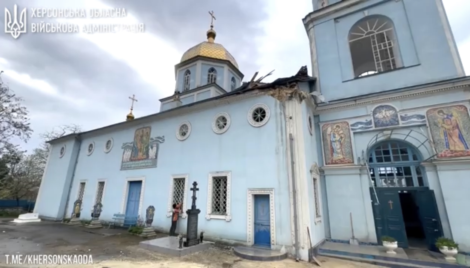 В Херсоне российская артиллерия ударила по храму Рождества Пресвятой Богородицы