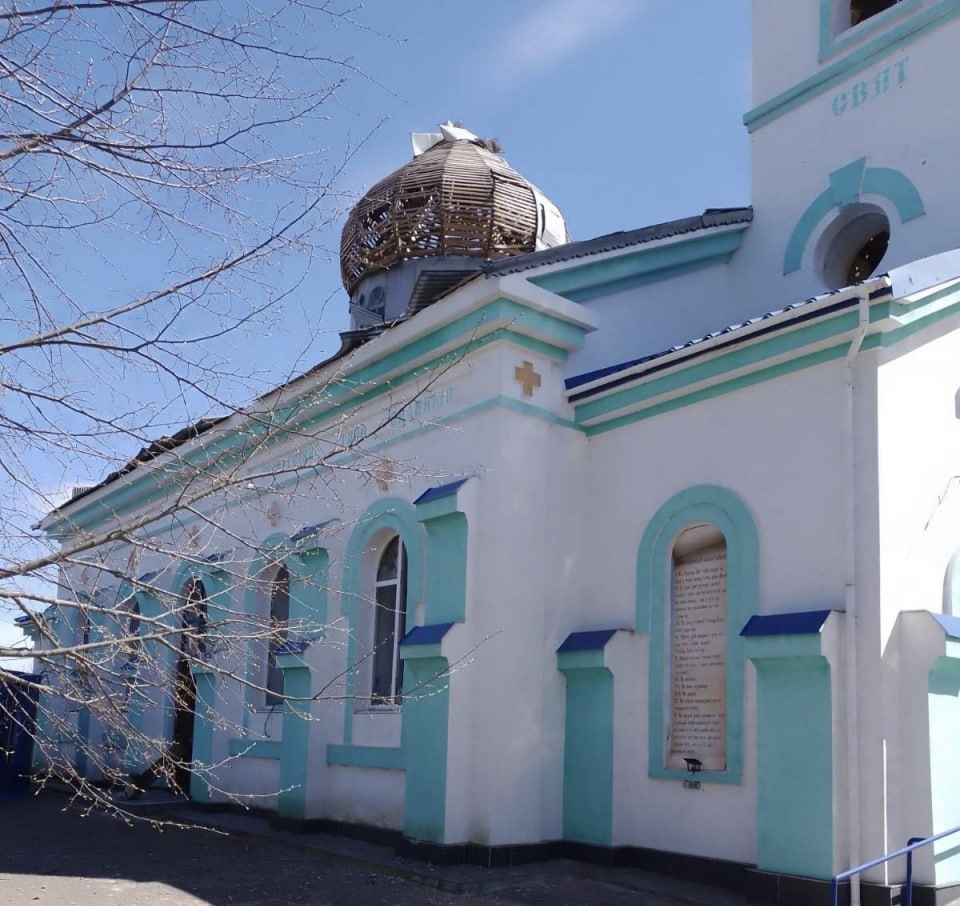 Еще один храм ПЦУ в Бериславском районе получил повреждения после российского обстрела 