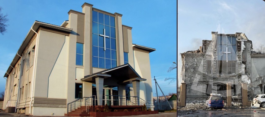 Российским ударом разрушено здание баптистской церкви «Дом Евангелия» в Запорожье