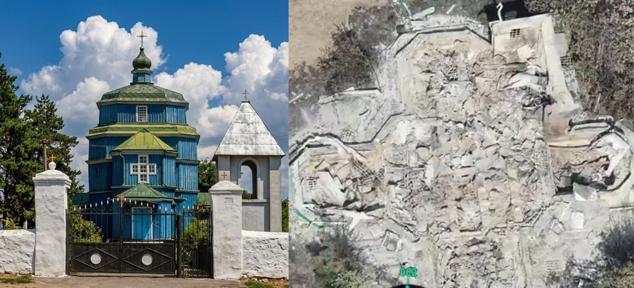 Появились фотографии уничтоженной казацкой церкви XVIII века в Бериславе